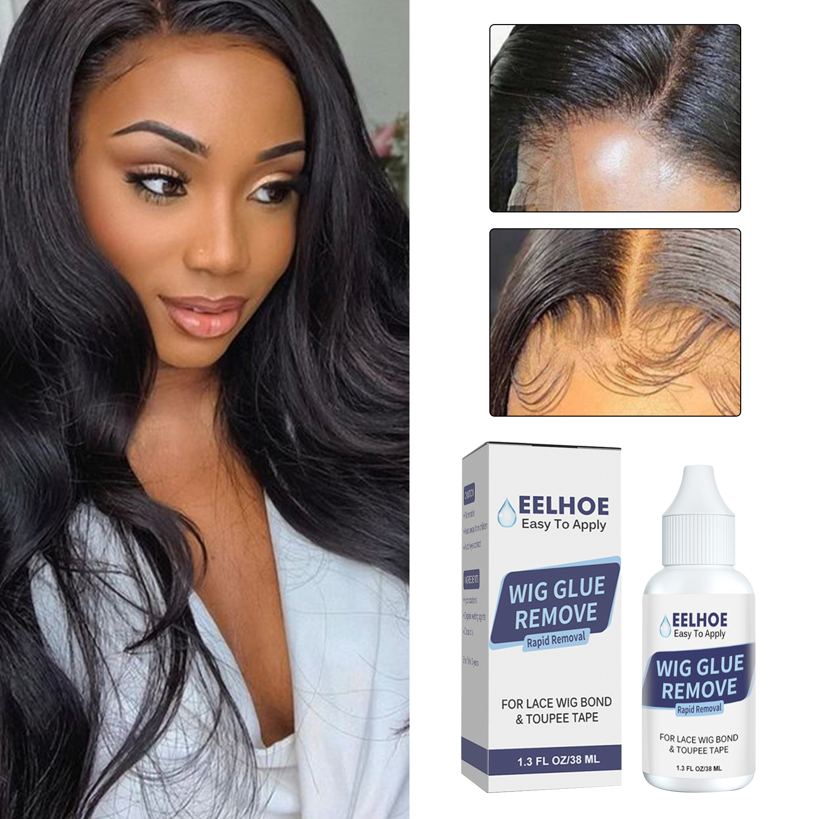 Lace Glue for Wigs 1.3oz - Invisible Bonding Glue Lace Wig Glue Hair  Replacement Adhesive Strong Hold Transparent Hair Glue for Lace Wigs, Oily  Scalps, Hairpiece, Frontal Toupee Hair Systems