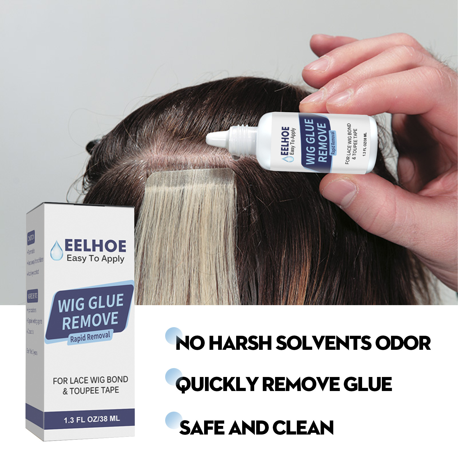 Wig Glue Skin Liquid Glue Weaving Hair Replacement Lace Hair Split End  Remover