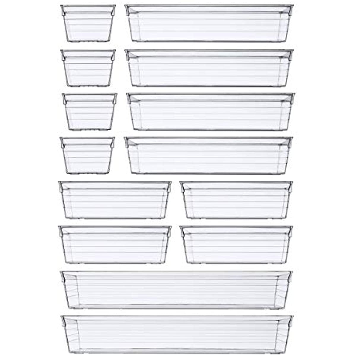 Desk Drawer Organizers Trays Set Clear Plastic Makeup - Temu