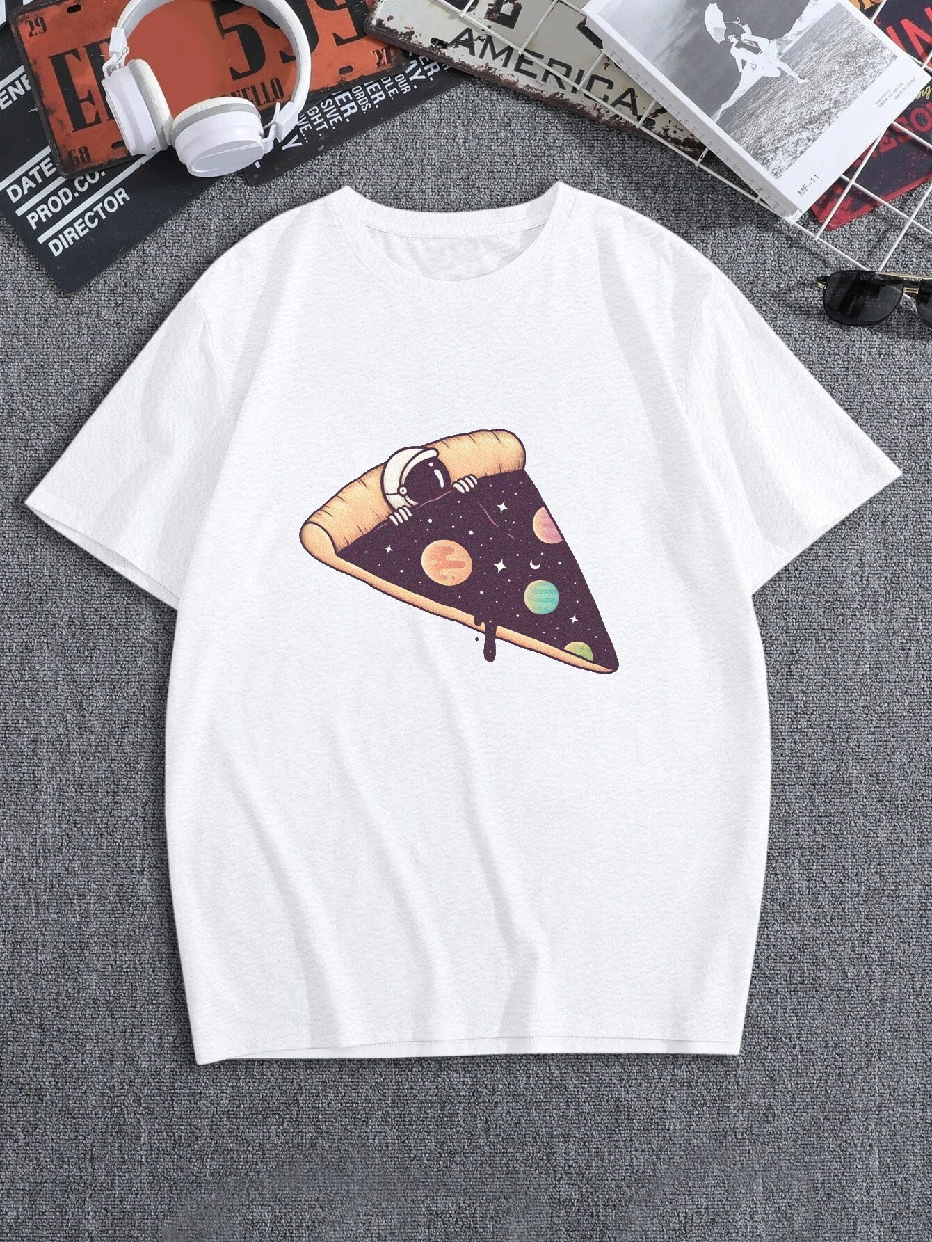 Camiseta Estampado Astronauta Hombre Camisetas Manga Corta - Temu