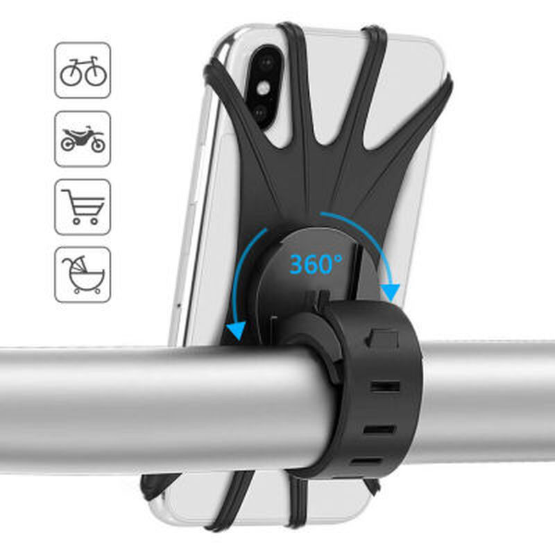 

Universal Bike Phone Holder - 360° Rotation, Secure Silicone Grip, Fits All Phones - Perfect For Navigation, Music, And Calls While Cycling
