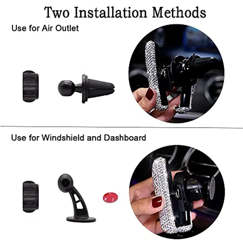 Glitter Auto-Handyhalter Mini Auto-Dash-Luftauslass Automatische  Handyhalterung, Universal 360° Einstellbarer Auto-Ständer Handyhalter  Autozubehör für