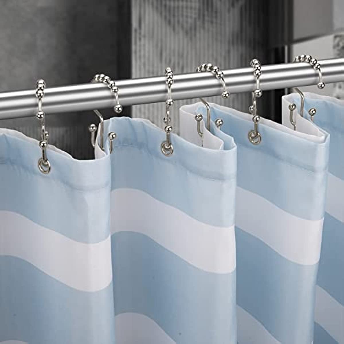 Shower Curtain Rings, Durable Rust-Resistant Metal Shower Curtain Hooks for  room Shower Rod - Set of 12, Chrome 