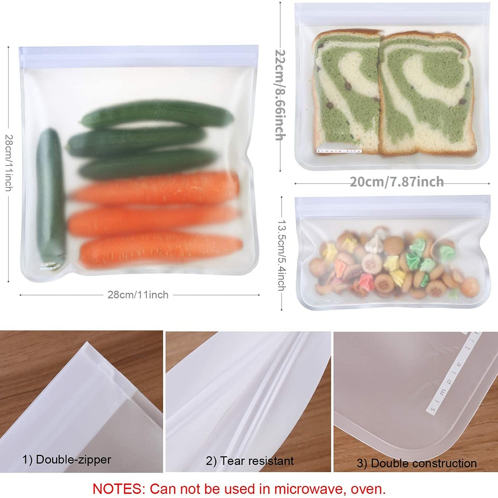 Silicone Food Storage Bag, Reusable Stand Up Zip Shut Bag, Leakproof  Containers, Fresh Bag, Food Storage Bag, Fresh Wrap Ziplock Bag - Temu