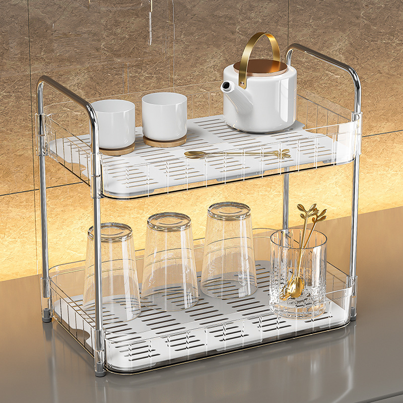 1 pieza Estante de almacenamiento de condimentos de cocina de plástico  multifunción de 360 grados, bandeja transparente giratoria para el hogar, Mode de Mujer
