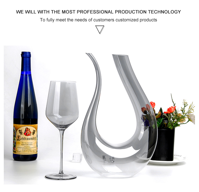 Logo personalizzato premium unico elegante cigno Bicchiere decanter per vino  rosso in cristallo senza piombo a