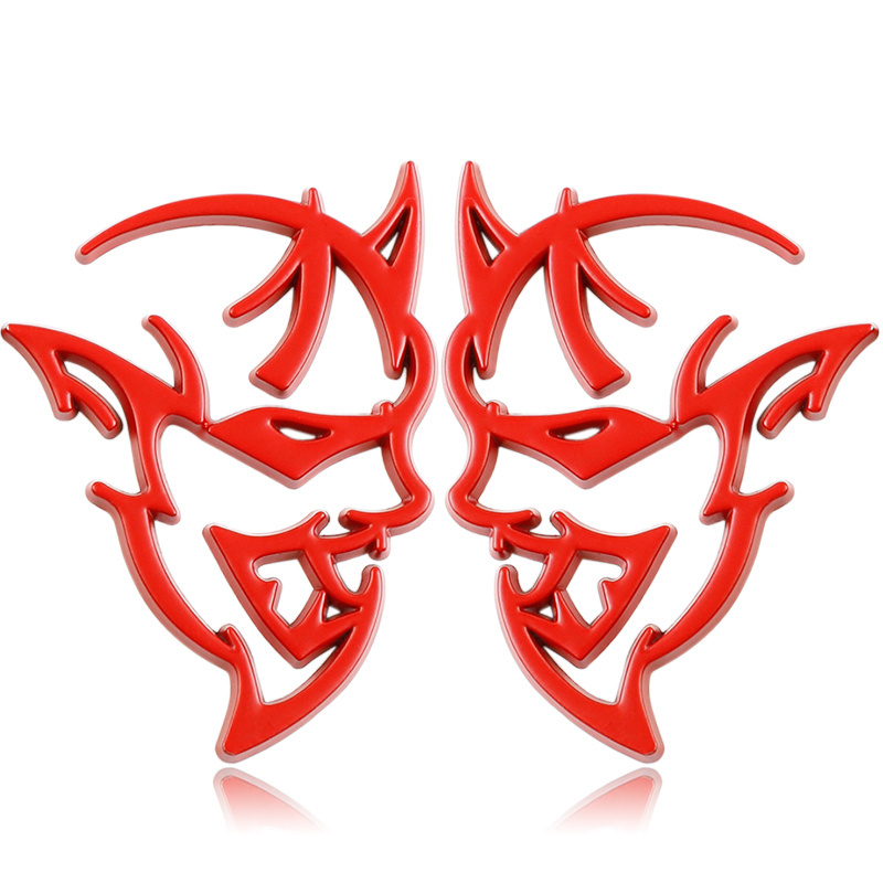 2pcs Zinc Alloy Car Rear Trunk Emblem Decoration Demoncat Logo
