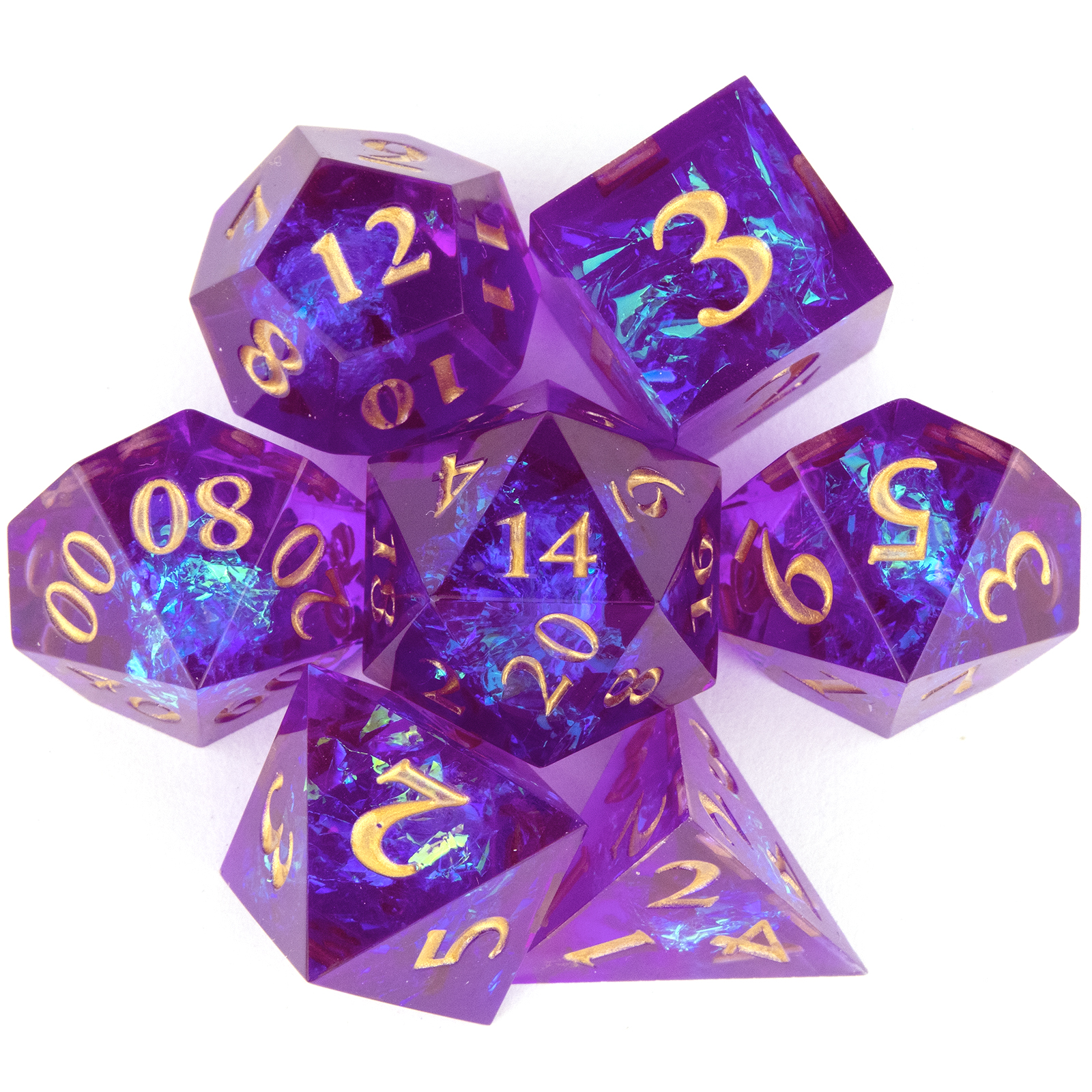 Purple Glitter D&D D20 Dice Necklace