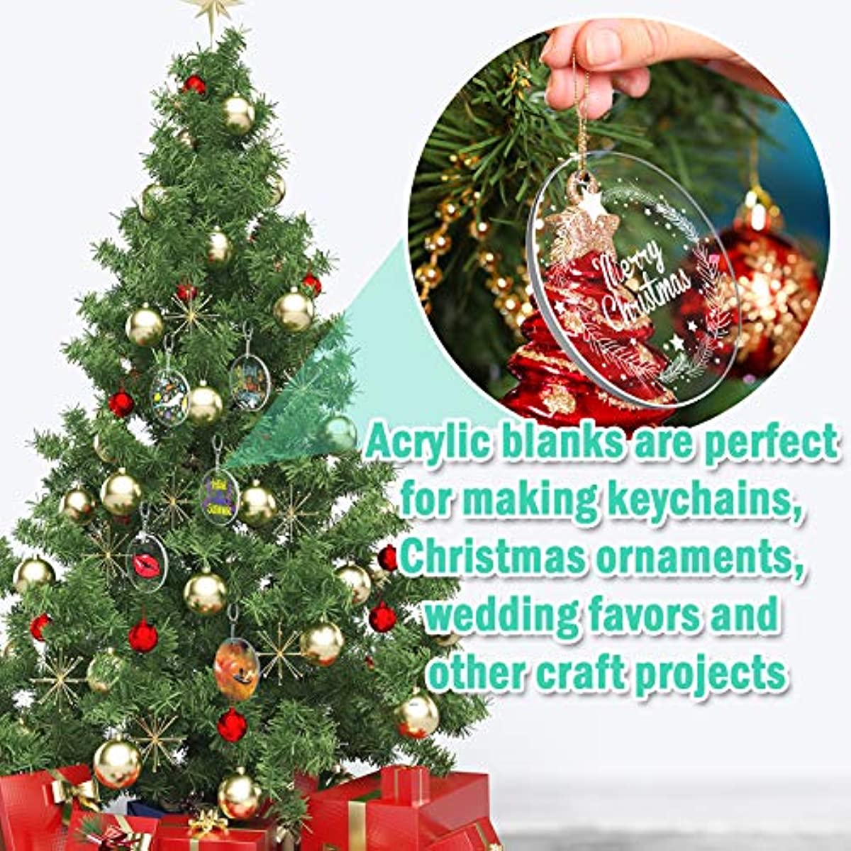 Acrylic Keychain Blanks Set - 120pcs of Clear Round Disc Ornaments with Key Chain Rings for DIY Crafts and Projects,Temu
