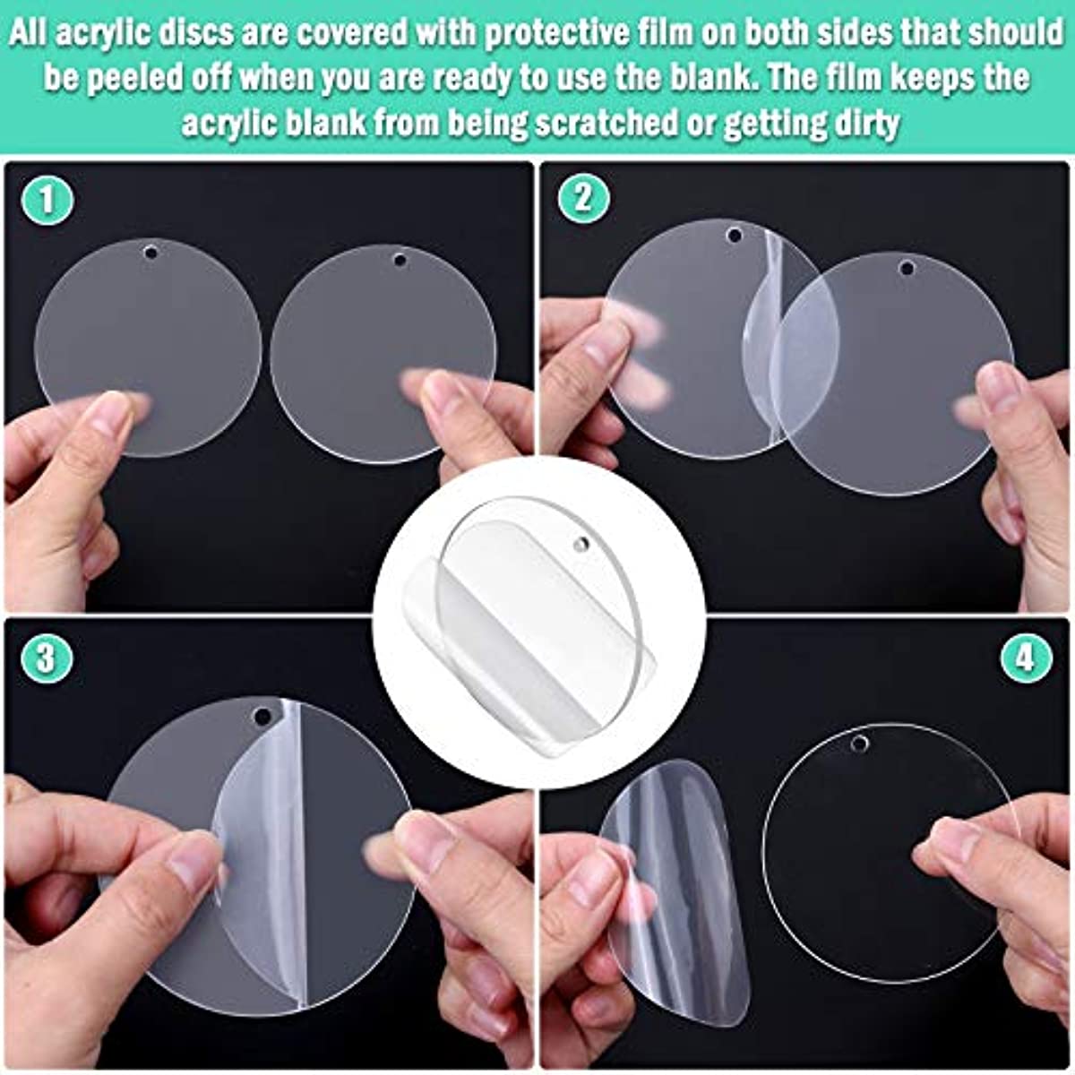 Clear Acrylic Discs - Bulk Acrylic Circle Key Chain Blank - Jewelry Blanks  - Laser Cut Acrylic Blanks for Vinyl