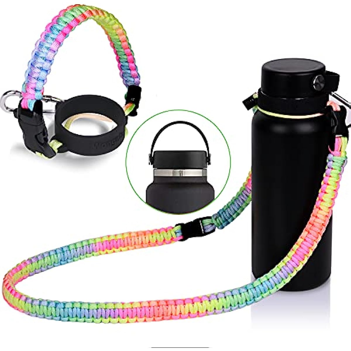 Sports Water Bottle Holder - Braided Paracord Shoulder Strap Compatible  With Hydro Flask 2.0 Wide Mouth Bottle - Perfect For Outdoor Walking,  Camping & Cycling! - Temu