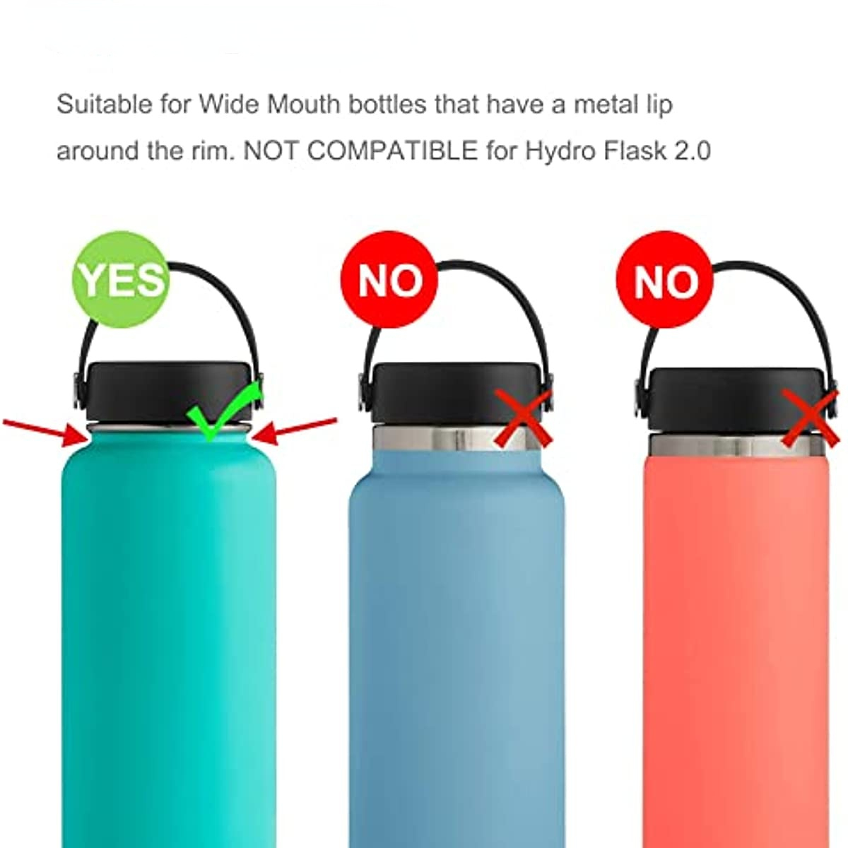 2L LARGE Stainless Steel Wide Mouth Water Drink Bottle Cycling Sports + Bag