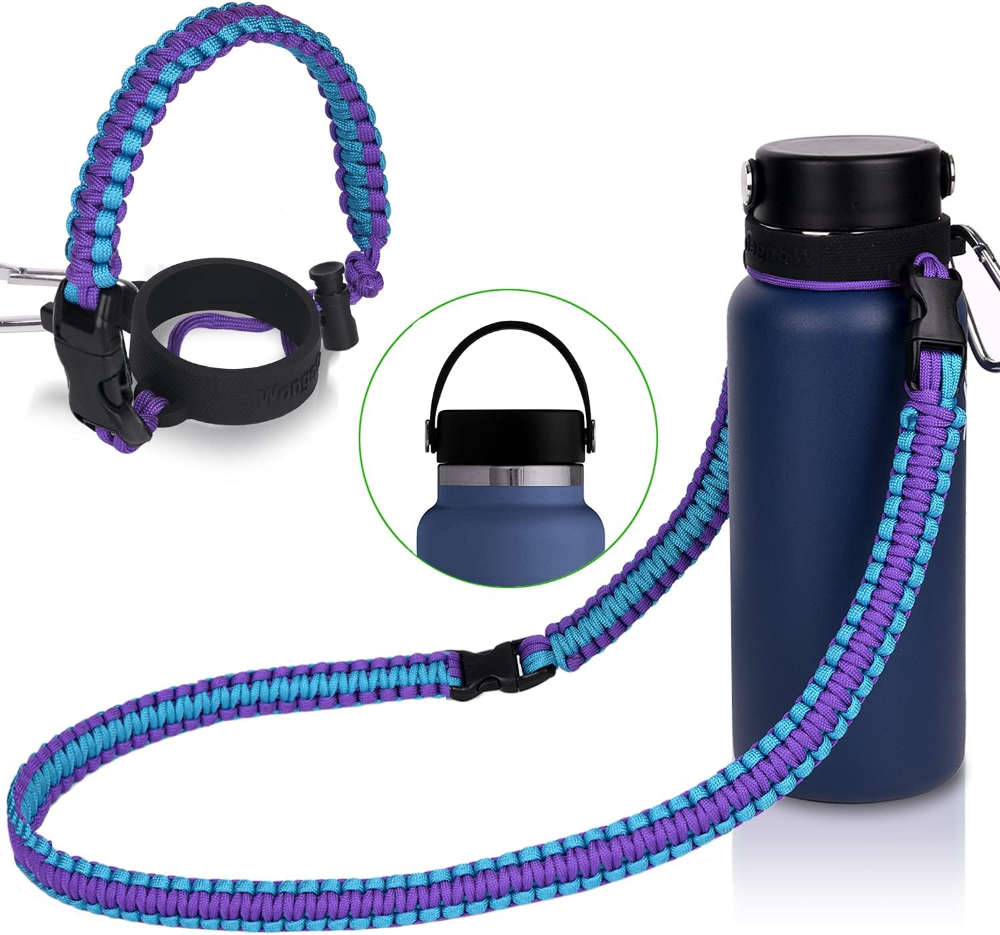 Flask Handle Wide Mouth WITH RIM Water Bottle Holder, Water Flask Paracord  Water Bottle Holder read Item Details 