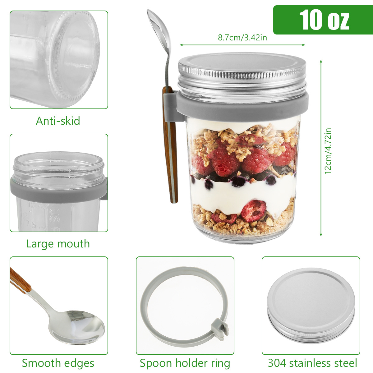 1pc Portable Overnight Oatmeal Container Stainless Steel - Temu