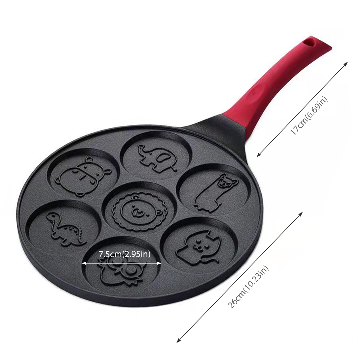 Cartoon Pancake Pan Non stick Aluminum Frying Pan 7 Cups Egg - Temu