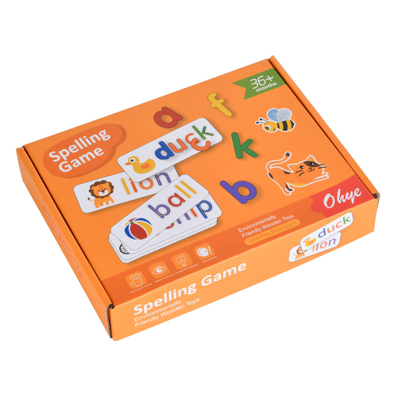 Juguetes educativos de aprendizaje del alfabeto escrito Tarjetas Flash Juegos  para niños de preescolar, que coinciden