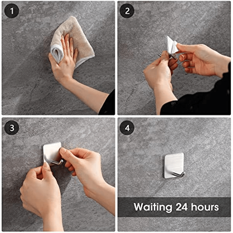 Stainless Steel Adhesive Hooks Waterproof Anti rust Wall - Temu