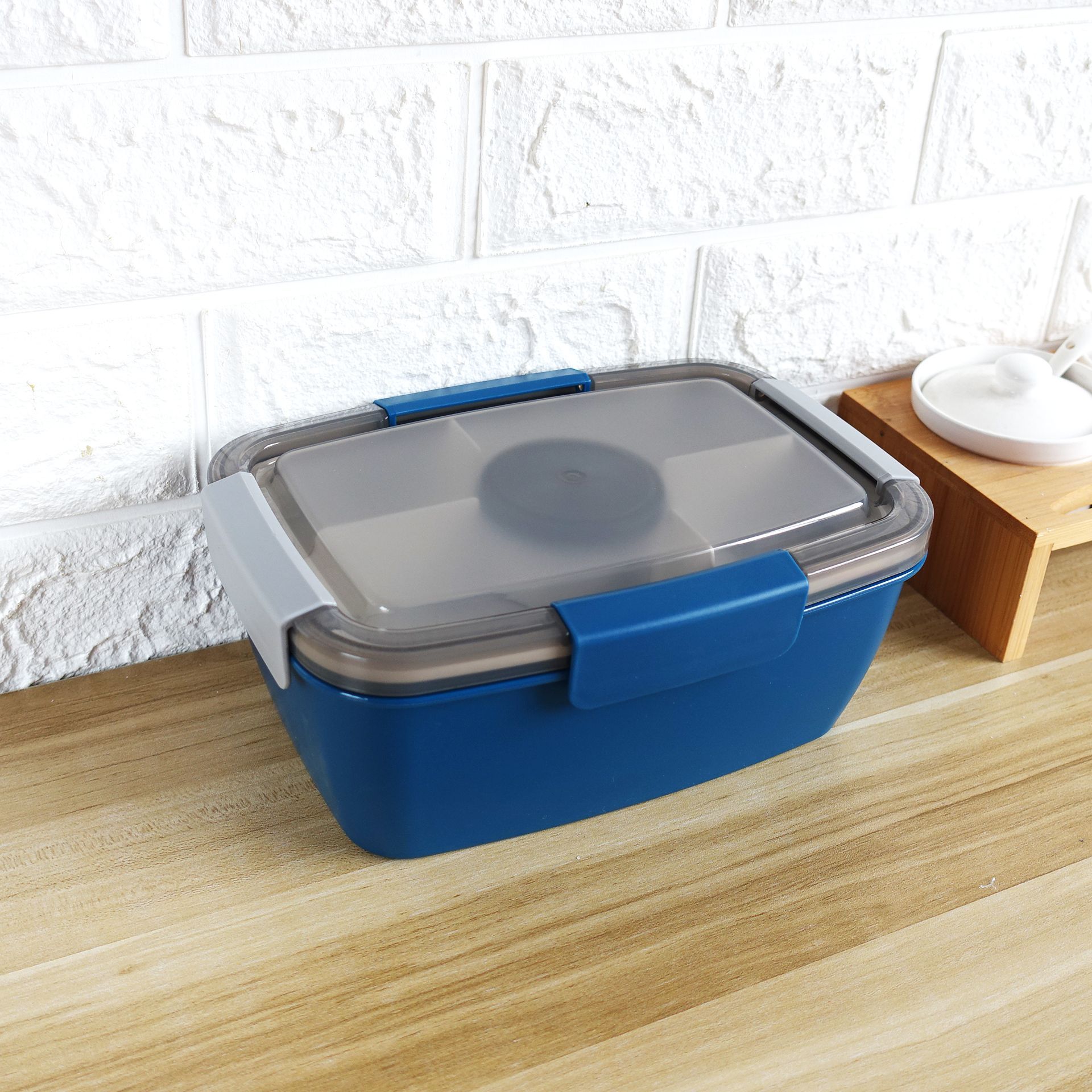 Lunch Container To Go, 2000ml Salad Bowls With 4 Compartments