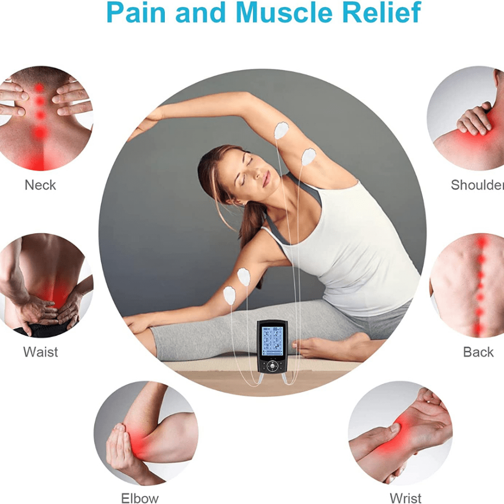 Rechargeable Dual Channel Tens Ems Unit - 24 Modes, 30 Intensity Levels -  Muscle Stimulator For Pain Relief And Relaxation - Mini Tens Machine Pulse  Massager - Temu