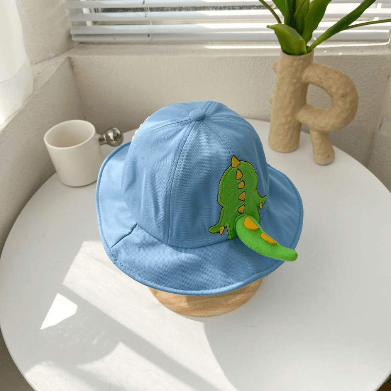 Childrens Dinosaur Tail Decor Bucket Hat For Outdoor Sun