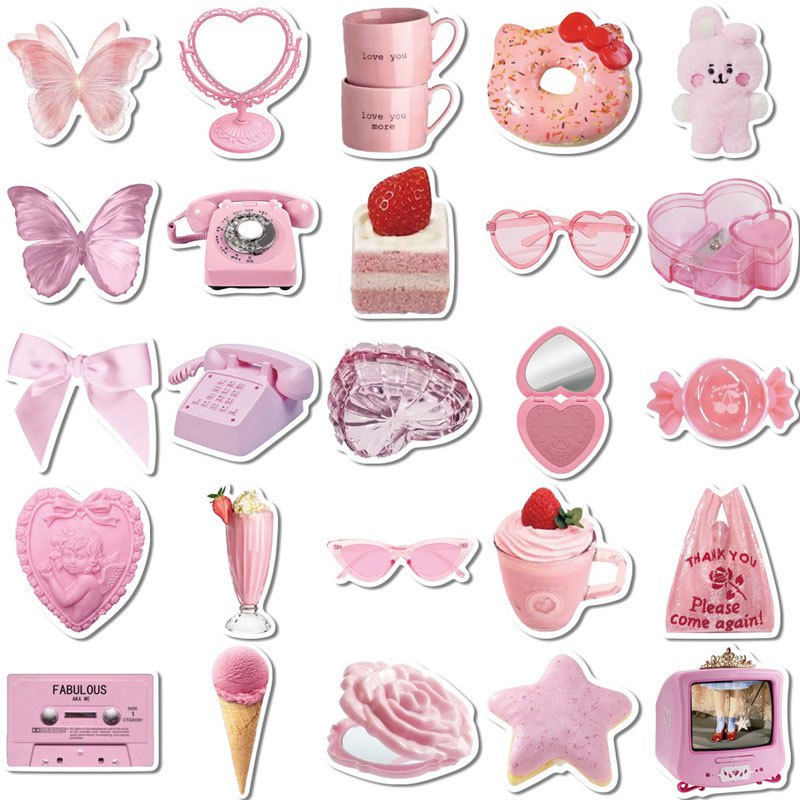 Cutee Pink Stationery Stickers - EVERYTHING CUTEE 
