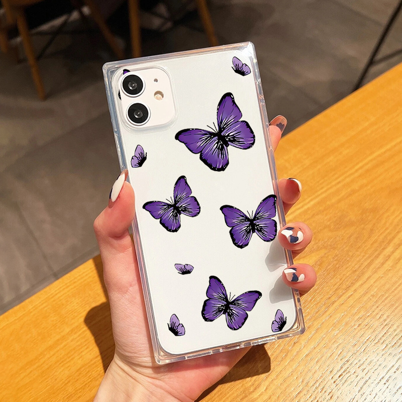 Funda transparente de mariposa compatible con iPhone Xs Max, con purpurina  para mujer, bonita, delgada, suave, antideslizante, funda protectora para