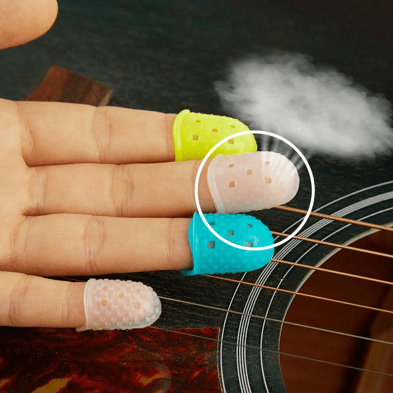 5 pièces En Silicone Doigt Protecteurs Pour Guitare Pratique , Et