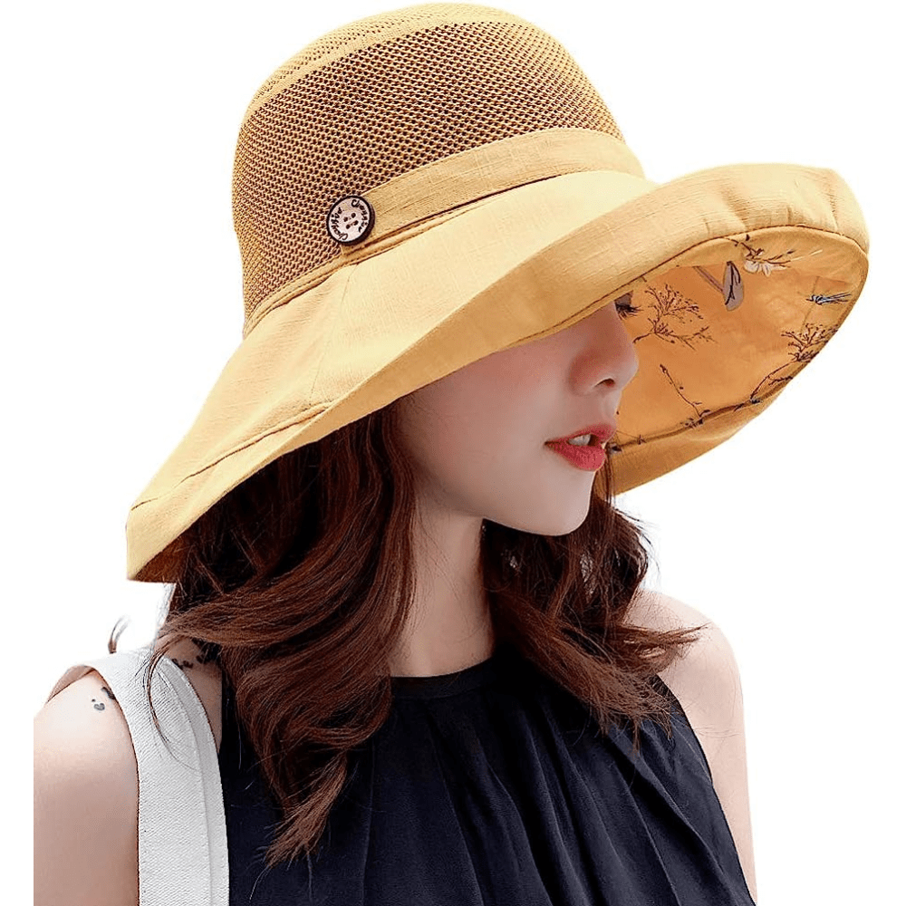 Breathable Mesh Bucket Hat Sun Protection Packable Basin Hat for Outdoor