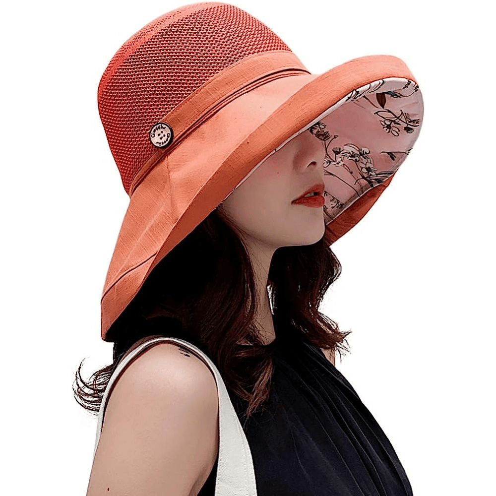 Breathable Mesh Bucket Hat Sun Protection Packable Basin Hat for Outdoor
