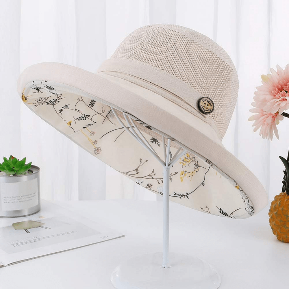 Breathable Mesh Bucket Hat Sun Protection Packable Basin Hat for Outdoor