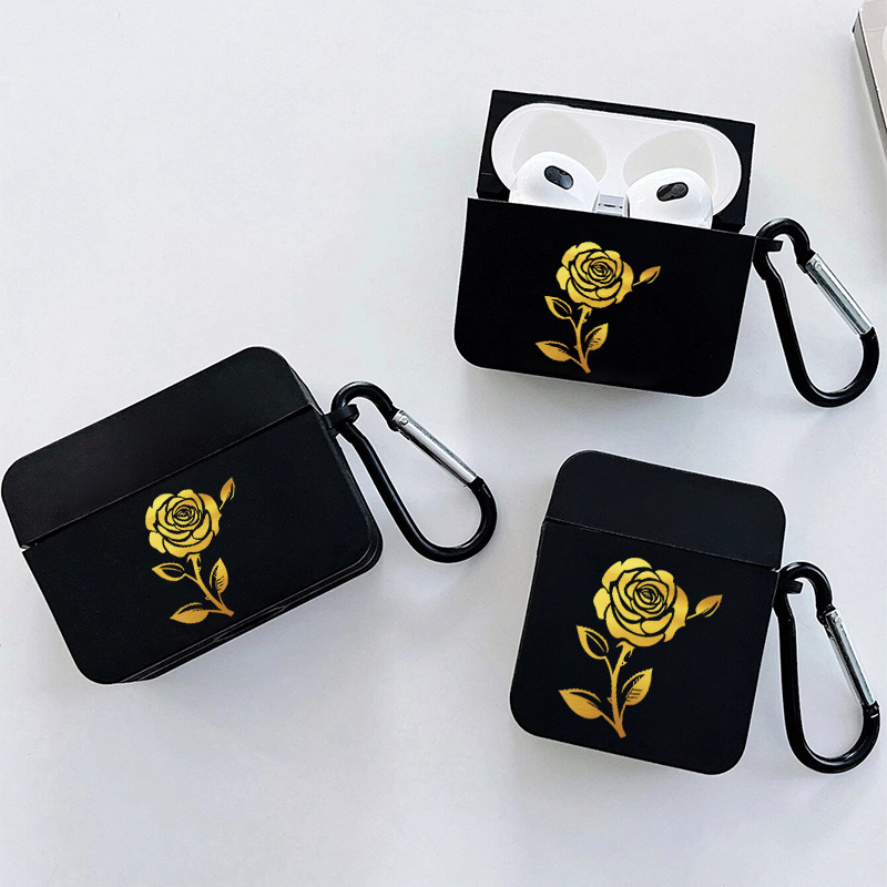 

Golden Flower Graphic Pattern Headphone Case For Apple Airpods1/2, Airpods3, Airpods Pro Airpods Pro (2nd Generation)