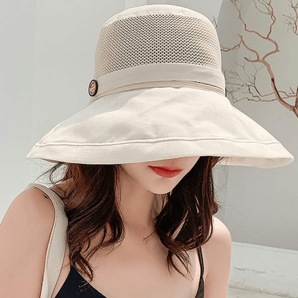 Breathable Mesh Bucket Hat Sun Protection Packable Basin Hat for Outdoor