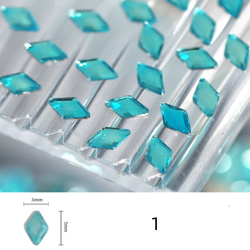 Blue Polar Ab Nail Crystals Rhinestones Multi Shapes Glass - Temu