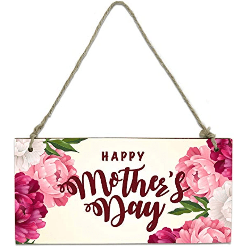 Hanging Wood Signs Crafts Happy Mother's Day Flower Custom - Temu