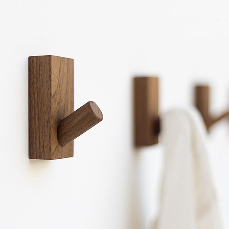 Natural Wooden Coat Hook Back Door Hanger Self Adhesive - Temu