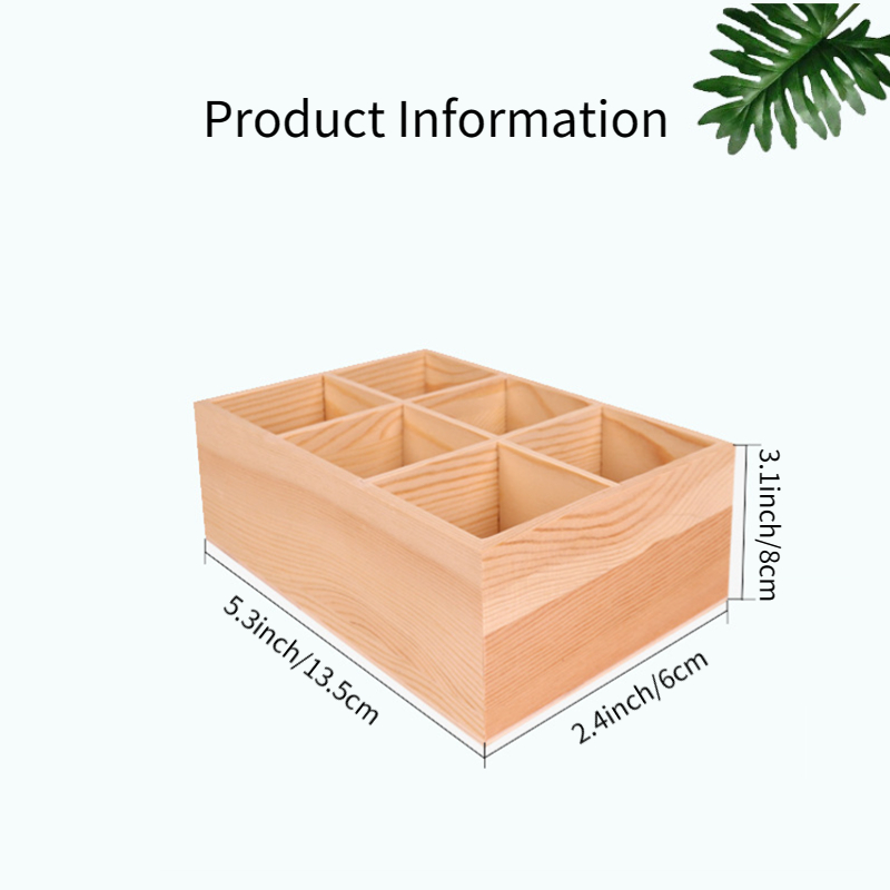 Six Grids Storage Box Art Pigment Tool Wooden Storage Box - Temu