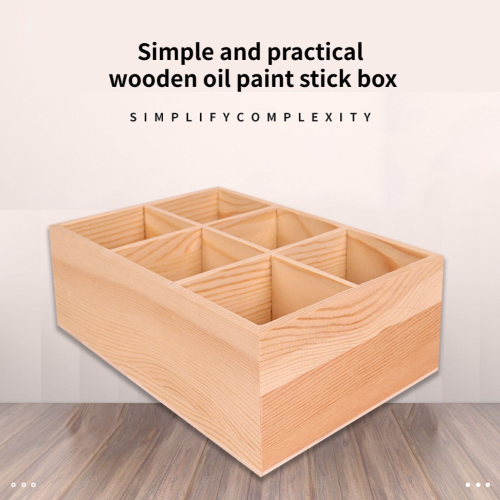 Six Grids Storage Box Art Pigment Tool Wooden Storage Box - Temu