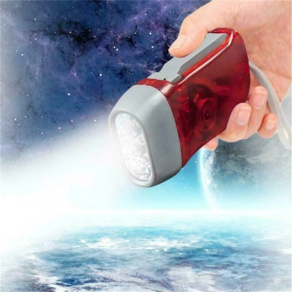Self-powered Hand Crank Flashlight With 3 Bright Led Lights For Camping,  Home, And Emergency Survival - Temu