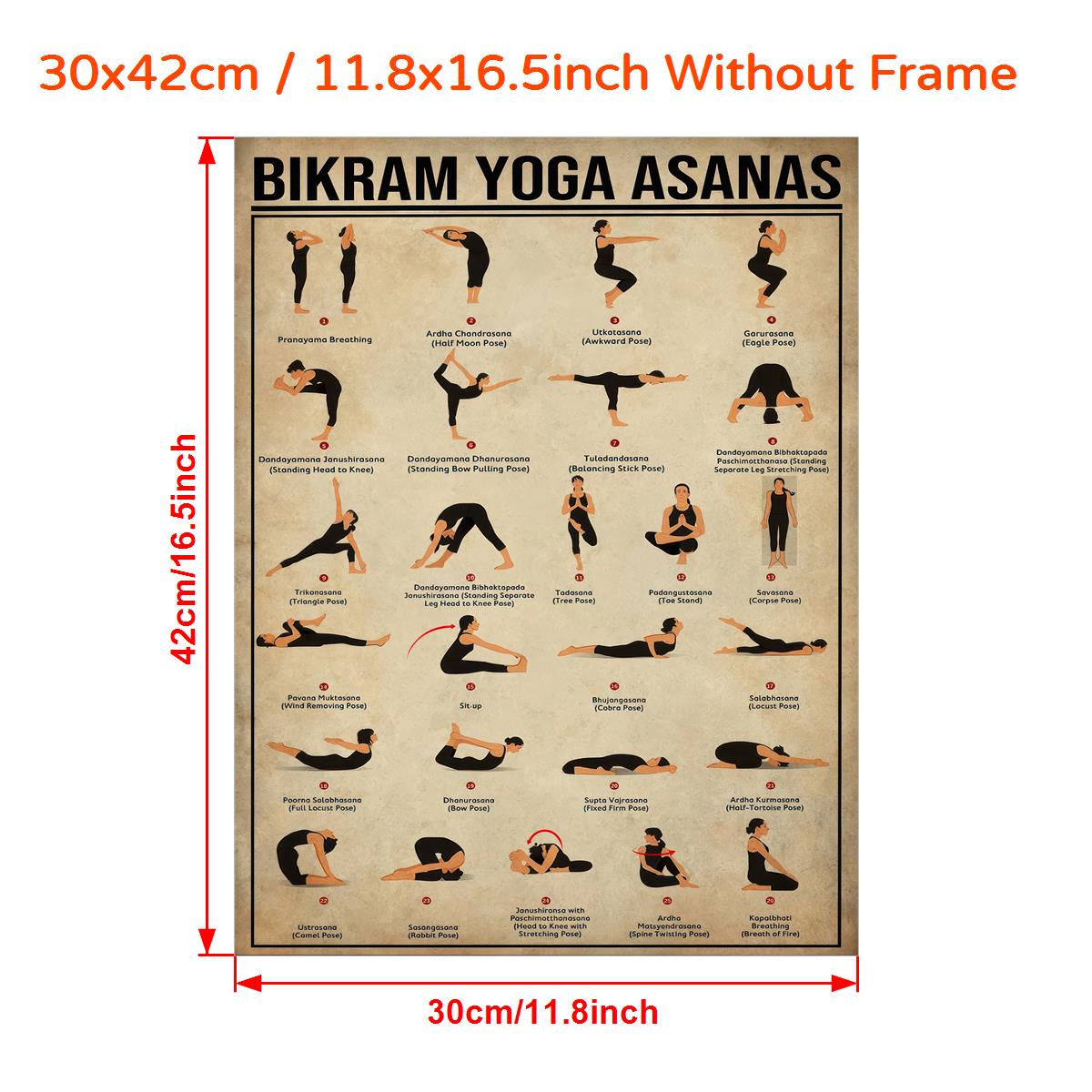 1pc Retro Canvas Painting Print Poster Yoga Pose Pattern, 51% OFF