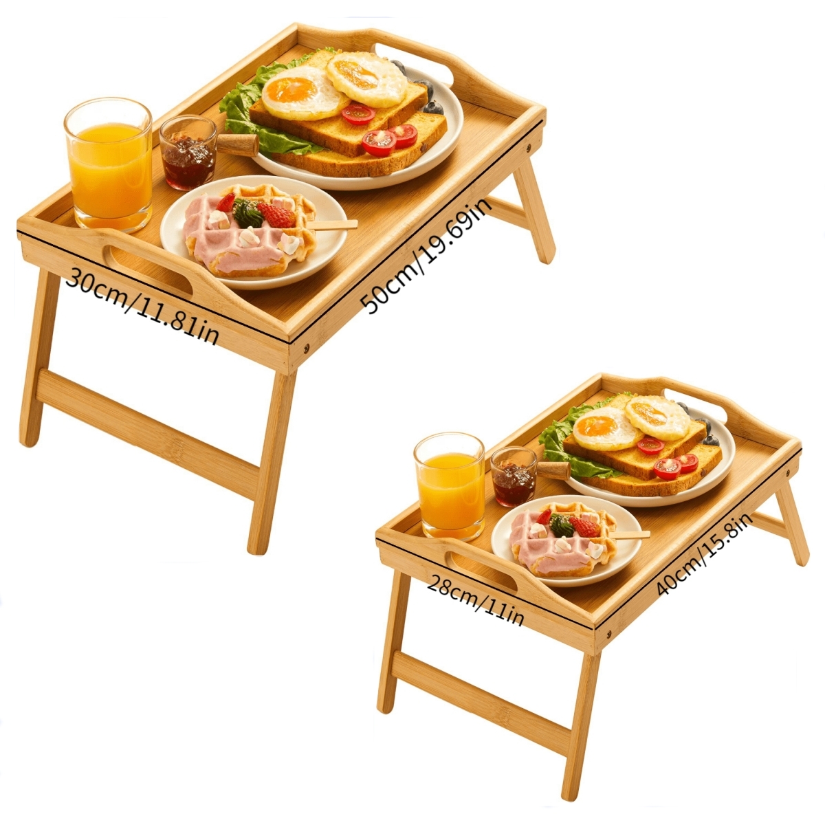 Artmeer Bandeja de cama con patas plegables de madera para servir desayuno  en cama o bandeja para platos, mesa de TV, bandeja para computadora
