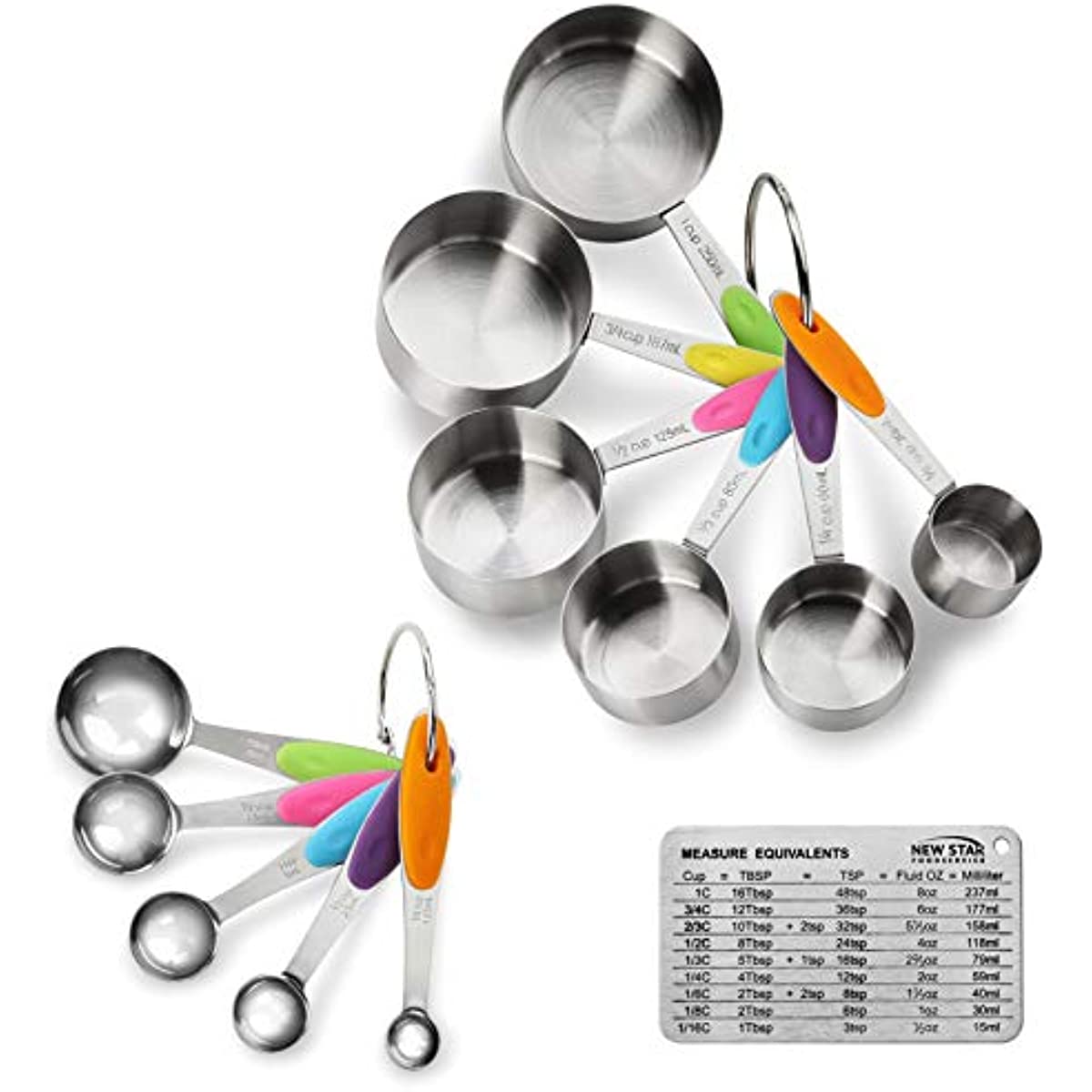 Stainless Steel Measuring Cups And Spoons Set With Leveler - Temu