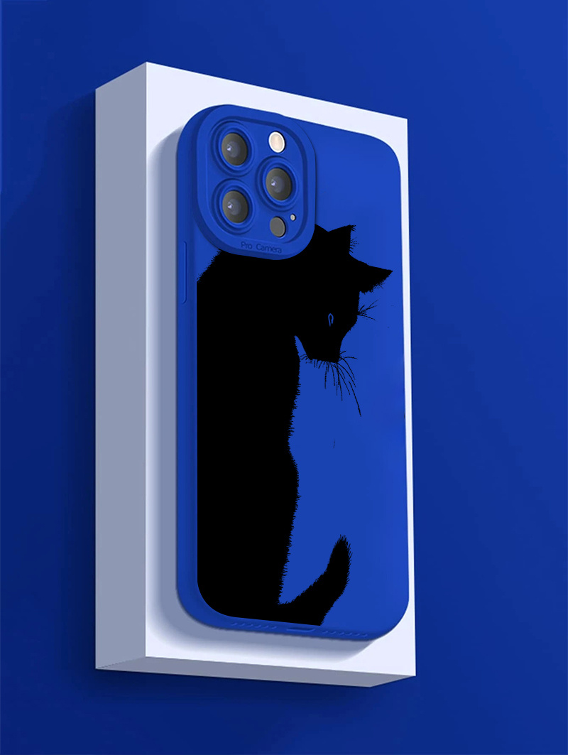 Tl4157 Cat 008 (black Cat Face ) Phone Case Iphone 14 - Temu