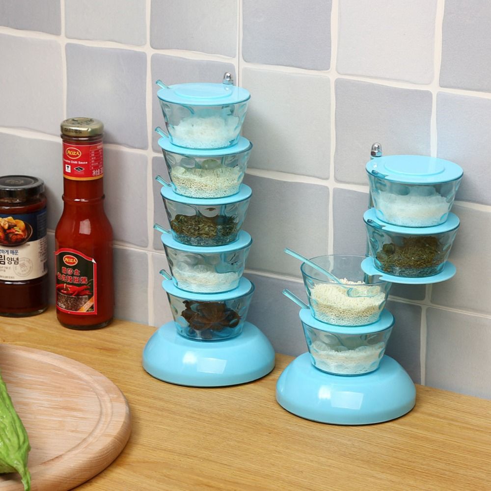 Vertically Rotatable Storage Seasoning Boxes Spice Jar Bottle with