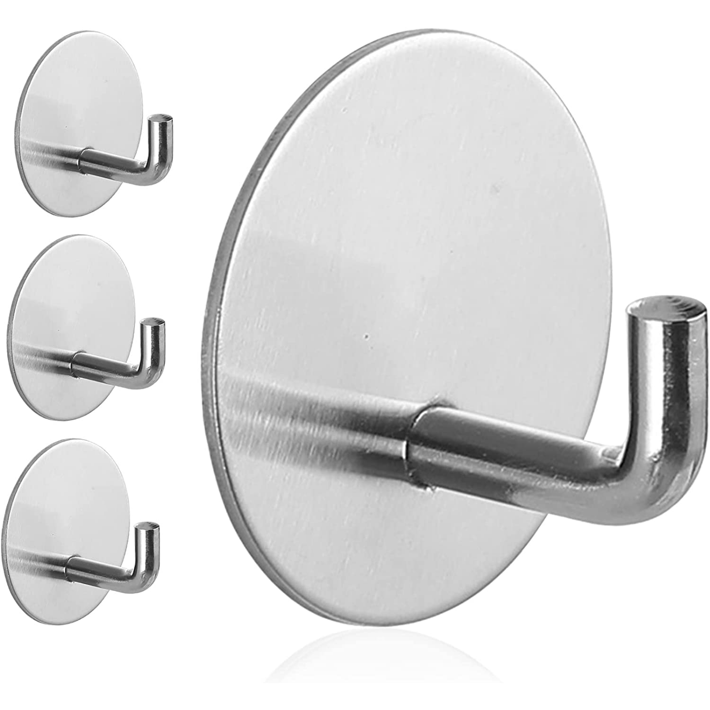 4 Pcs Towel Adhesive Hooks for Tile Wall Stainless Steel Wall Hangers of Heavy Duty Shower Stick on Hooks for Coat,Hat,Key Wall Sticky Hooks
