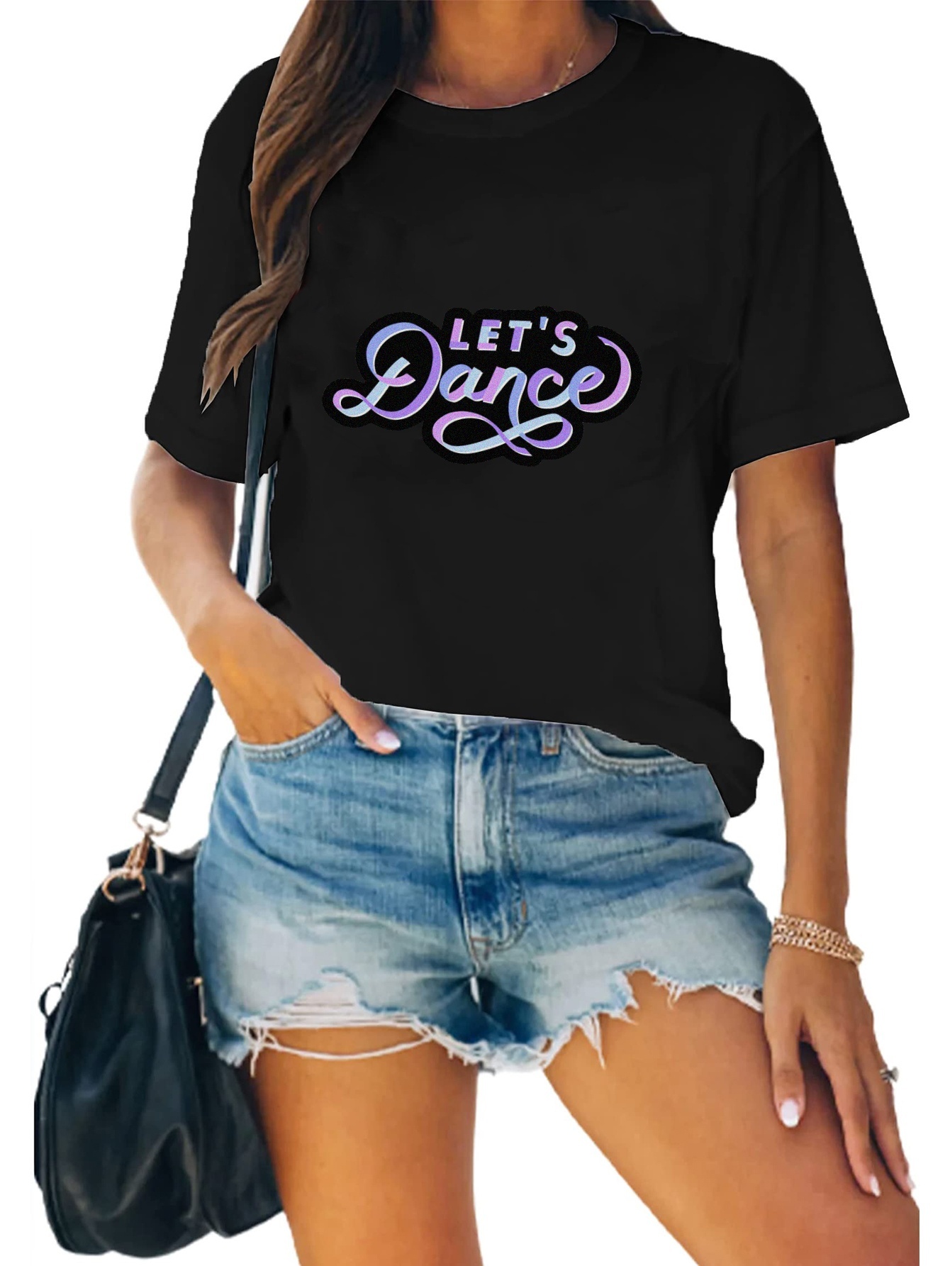 Sexy Dance Womens T Shirts Tie Dye Printed V Neck Tee Loose