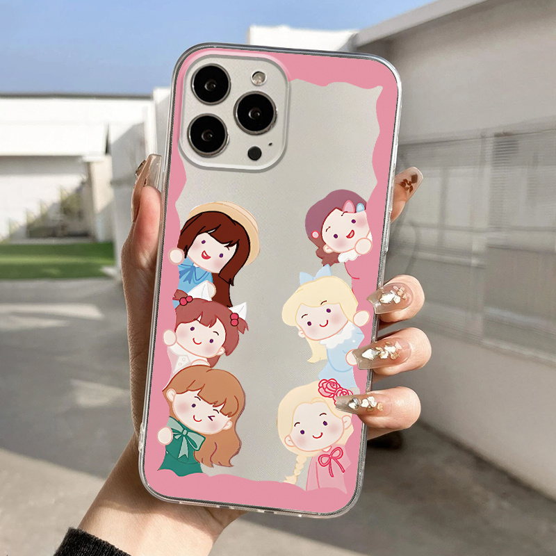 six little girls graphic pattern transparent silicon phone Temu