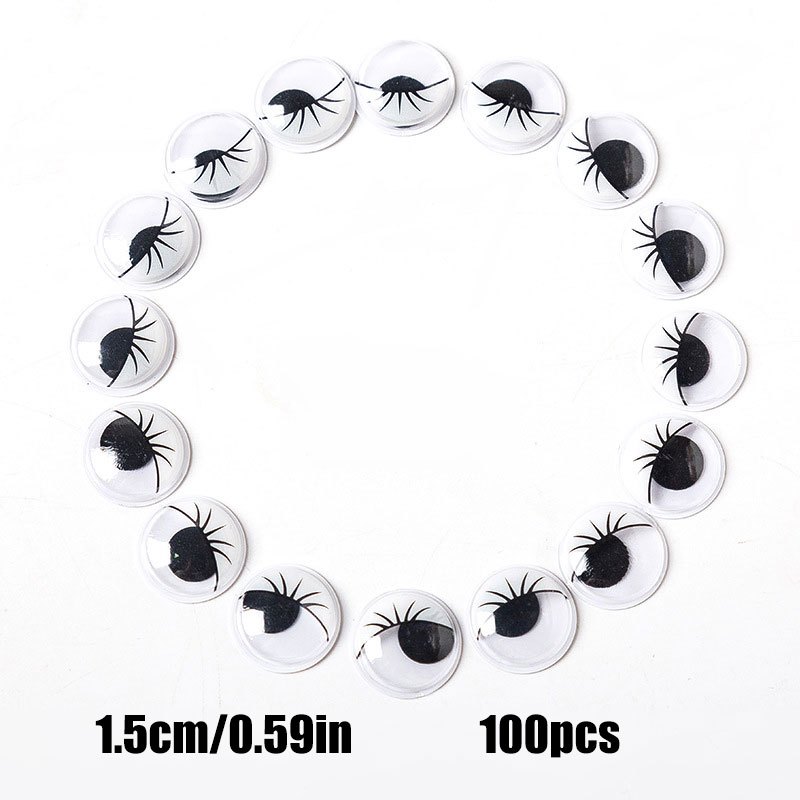 Colored Shaking Eyes Self-Adhesive Googly Eyes 4mm-25mm DIY Toy Making  Small Eye Stickers Black White Movable Eyes 