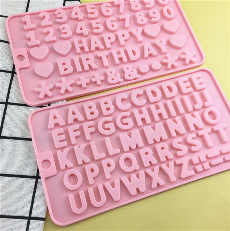 1pc 3d silicone   chocolate mold for candy fondant and baking english alphabet and numbers kitchen gadgets and accessories details 1