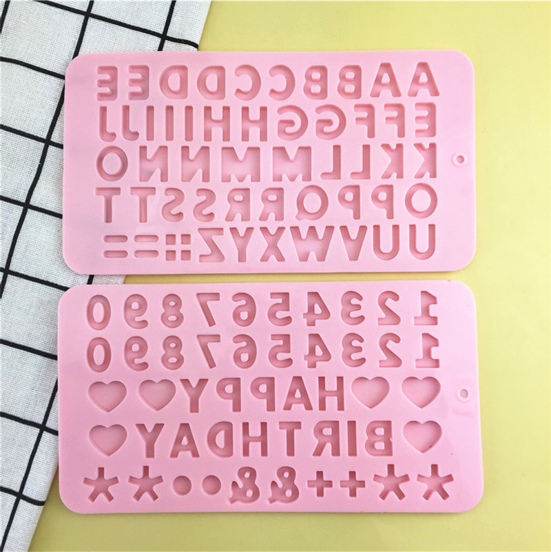 1pc 3d silicone   chocolate mold for candy fondant and baking english alphabet and numbers kitchen gadgets and accessories details 4