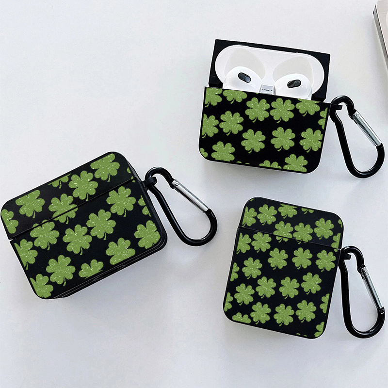 

Green Four-leaf Grass Graphic Pattern Headphone Case For Airpods1/2, Airpods3, Airpods Pro Airpods Pro (2nd Generation)